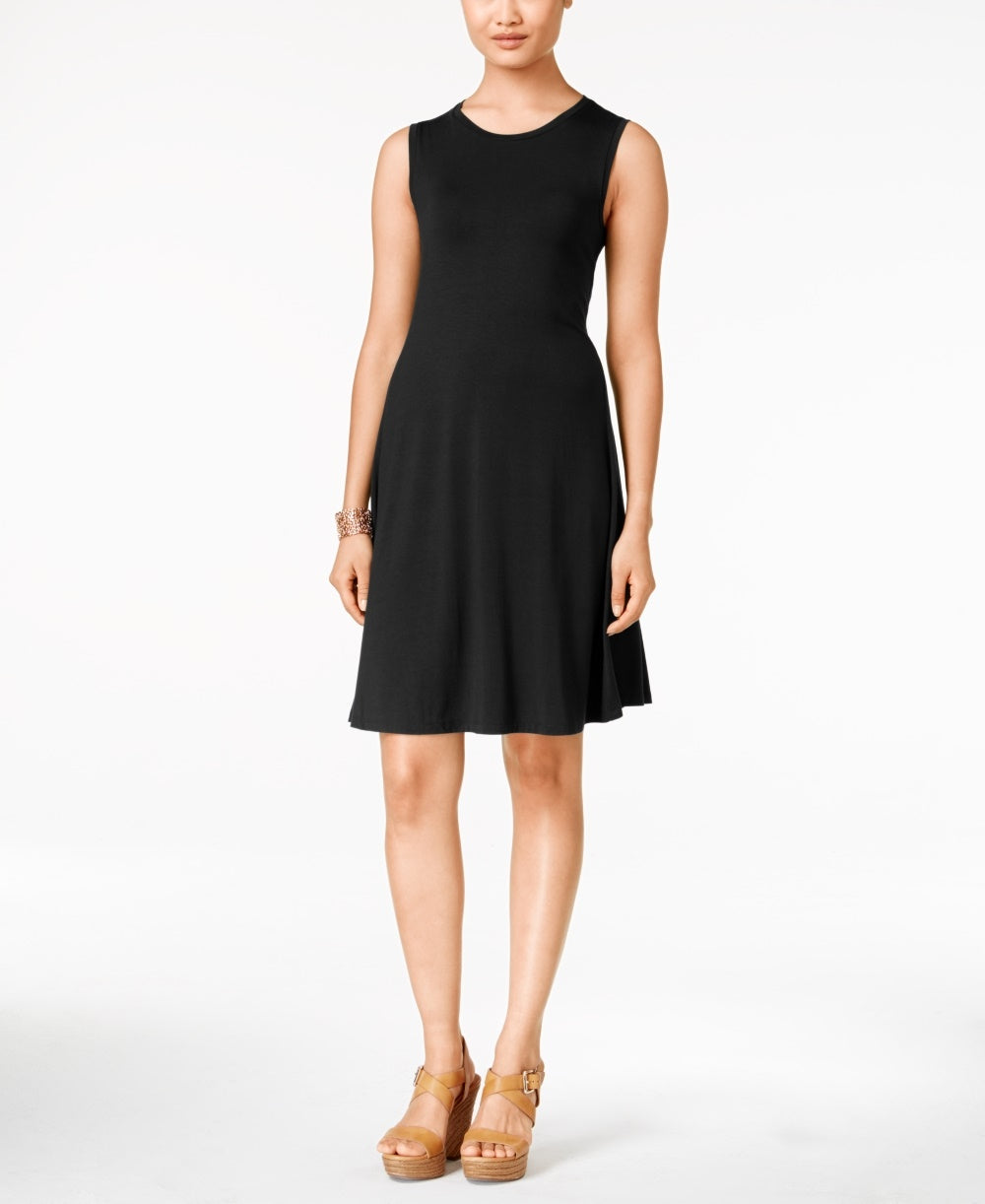 Style & Co Women's Sleeveless Swing Dress Black Size PM