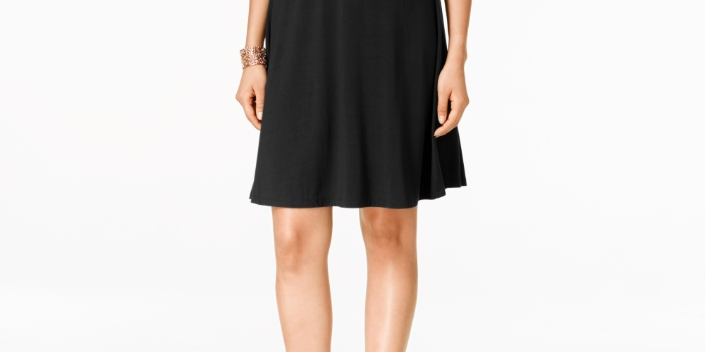 Style & Co Women's Sleeveless Swing Dress Black Size PM