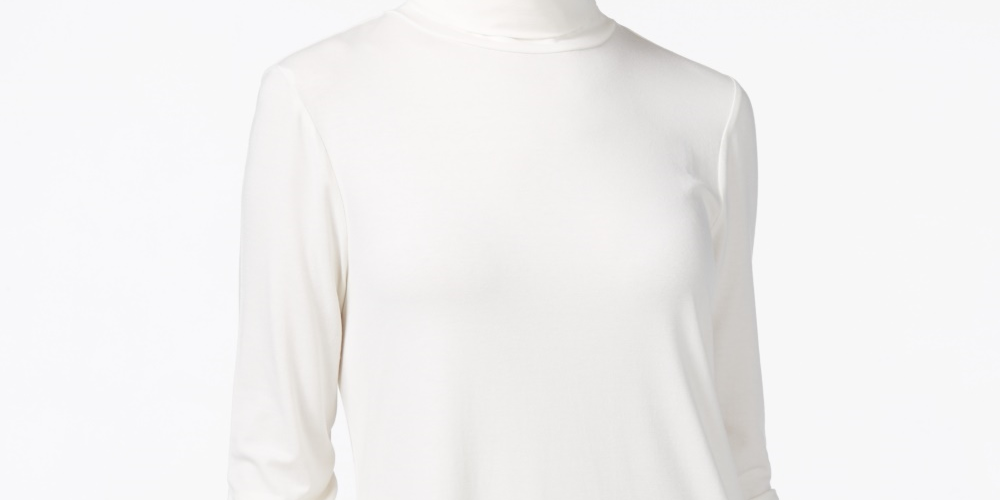 JM Collection Women's Turtleneck Top White Size PL