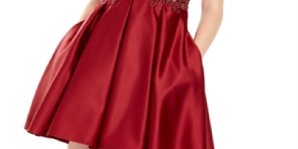 Blondie Nites Women's Spaghetti Strap Square Neck Short Fit Flare Cocktail Dress Purple Size 11