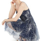 Blondie Nites Women's Sequined Zippered Spaghetti Strap Sweetheart Neckline Mini Party Fit Flare Dress Blue Size 5