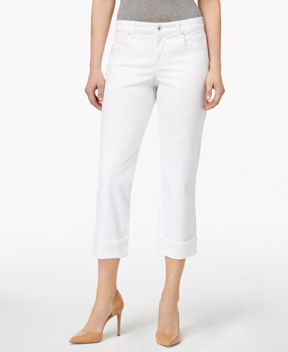 Style & Co Women's Curvy Fit Capri Jeans White Size 2 Petite
