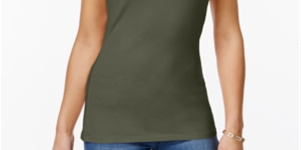 Planet Gold Junior's Adjustable Straps Aveto with Stretch Knit Camisole Green Size Small