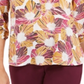 JM Collection Women's Printed Pleated Back Top Purple Size Petite Medium