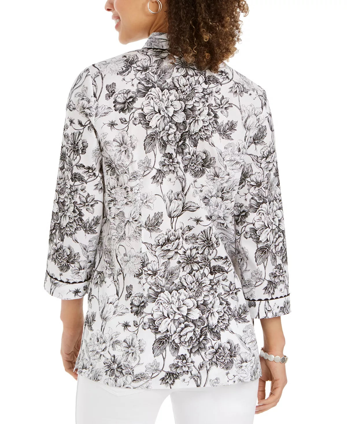 Charter Club Women's Split-Neck Tunic White Size Medium