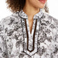 Charter Club Women's Split-Neck Tunic White Size Medium