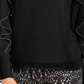 Thalia Sodi Women's Embellished Ruffle Sleeve Top  Black Size Large