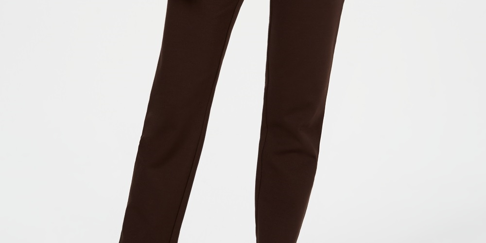 Charter Club Women's Pull On Ponte Knit Pants Brown Size 4 Petite