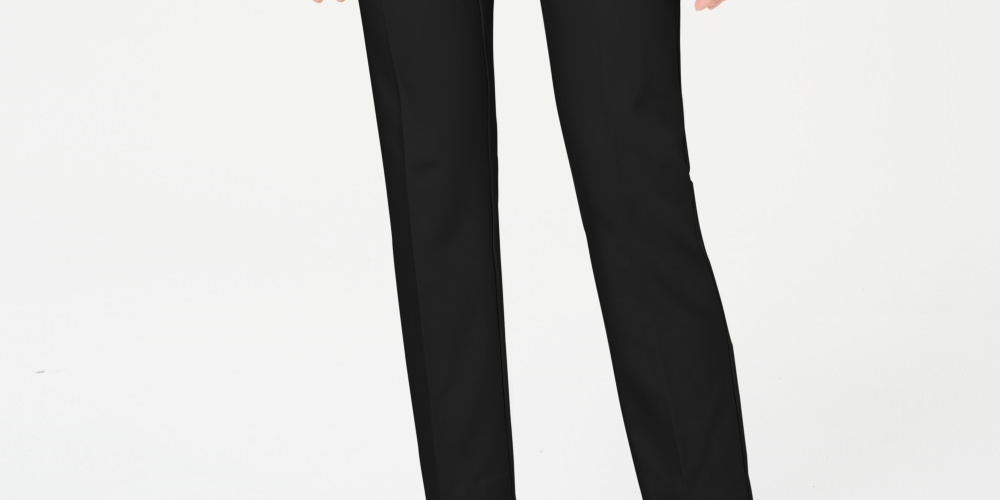 Alfani Women's Tummy Control Slim Leg Pants Black Size 8 Petite