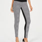 INC International Concepts Women's Houndstooth Front Ponte Back Leggings Black Size 2P