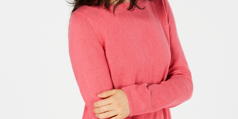 Karen Scott Women's Solid Curved Hem Tunic Pink Size X-Small