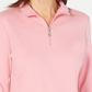 Karen Scott Women's Cotton Half-Zip Mock-Neck Top Pink Size Medium