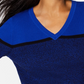 Karen Scott Women's Striped V-Neck Cotton Sweater Navy Size Large