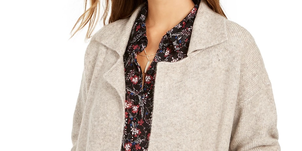 Style & Co Women's Patch Pocket Cardigan Beige Size PP