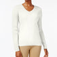 Karen Scott Women's Petite Ribbed-Knit Cotton Sweater White Size PS