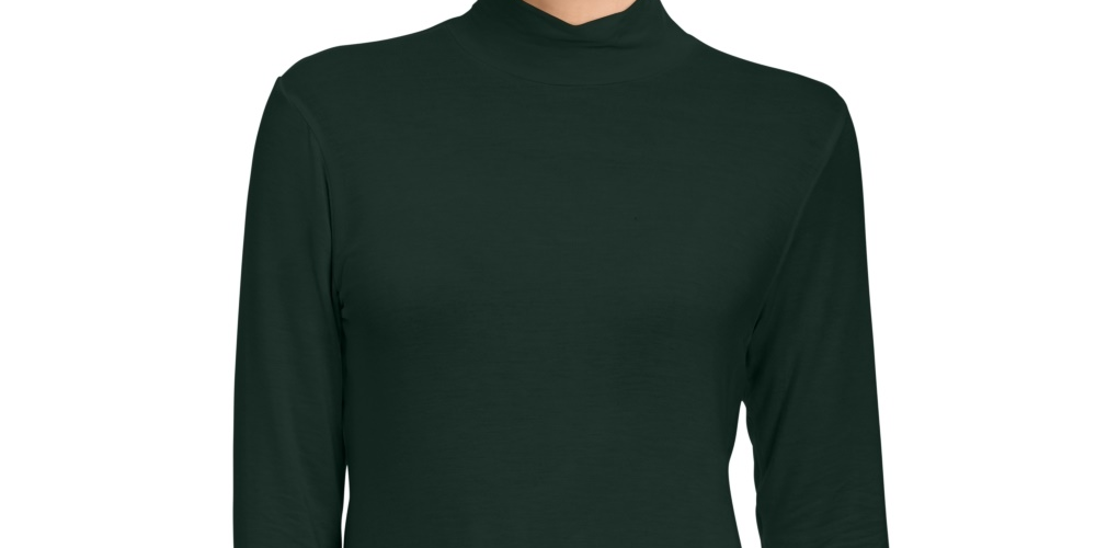 Style & Co Women's Mock-Neck Top Green Size Large