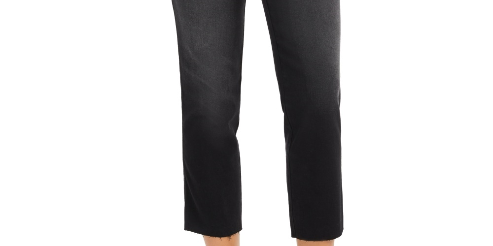 Style & Co Women's Straight Leg Cropped Denim Jeans Black Size 6