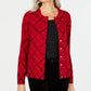 Karen Scott Women's Pamela Plaid Cardigan Red Size PL
