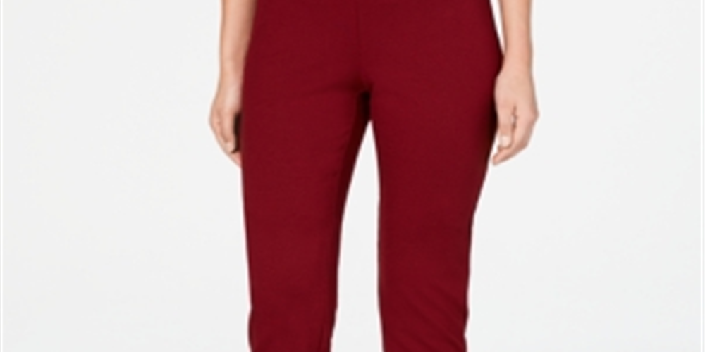 Charter Club Women's Cambridge Pull on Ponte Pants Red Size 8