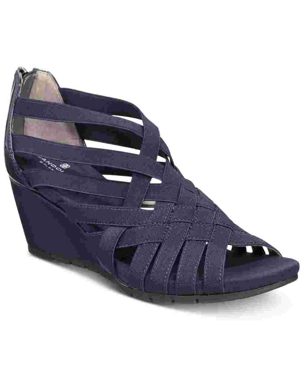 Bandolino Women's Gillmiro Open Toe Casual Strappy Sandals Blue Size 9.5 M
