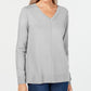 Karen Scott Women's V Neck Pullover Sweater Gray Size X-Small