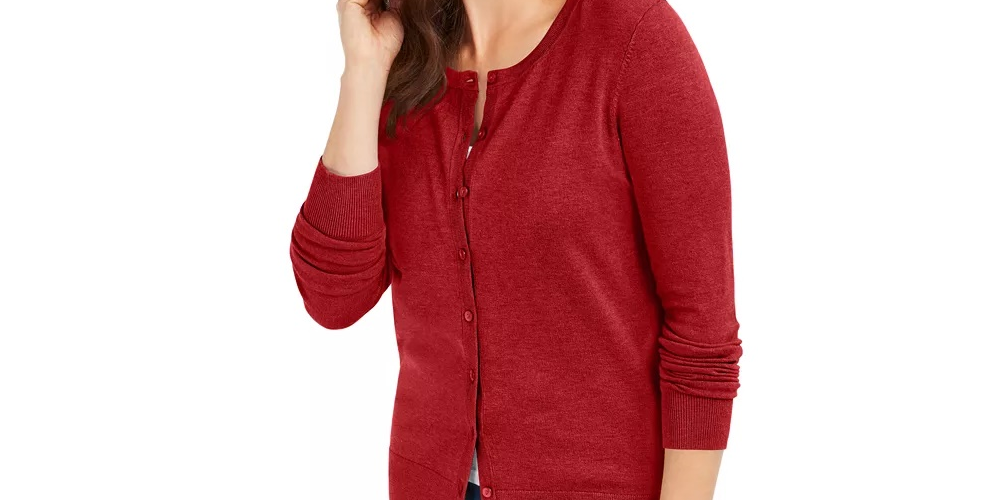Charter Club Women's Long Sleeve Button Front Cardigan Pink Size XX-Large
