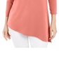 JM Collection Women's Asymmetrical Ring Tunic Orange Size X-Small