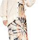 Free People Women's Serious Swagger Tie Die Velvet Skirt Beige Size Small