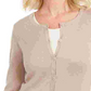 Karen Scott Women's Petite Colorblocked-Hem Cardigan Beige Size PL
