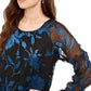 Alfani Women's Velvet Burnout Sheer-Sleeve Top  Green Size Small