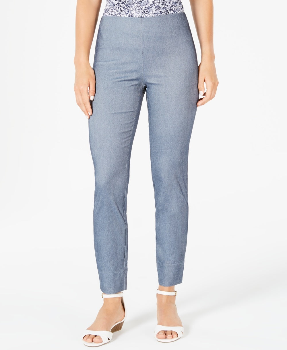 Charter Club Women's Tummy Control Skinny Pants Blue Size 4 Petite