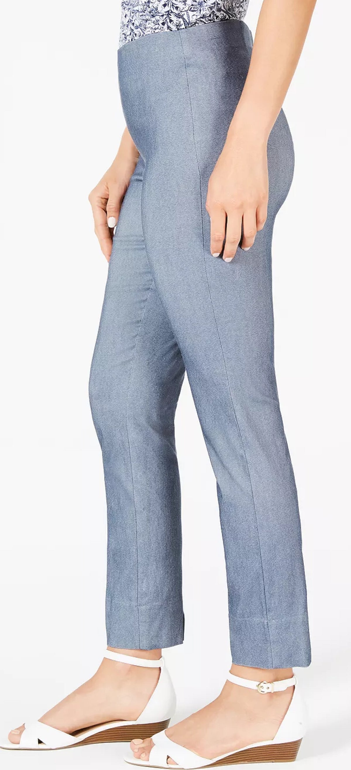 Charter Club Women's Tummy Control Skinny Pants Blue Size 4 Petite