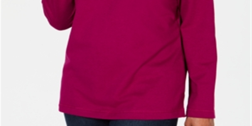 Karen Scott Women's Sport Cowl Neck Top Purple Size Medium