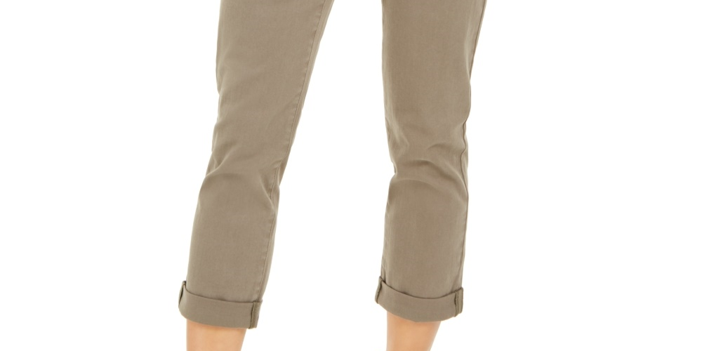 Style & Company Women's Belted Mid Rise Cuffed Pants Green Size 8