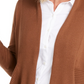 JM Collection Women's Ribbed Handkerchief Hem Cardigan Brown Size X-Large