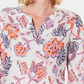 Charter Club Women's Petite Double-Floral Printed Tunic White Size PL