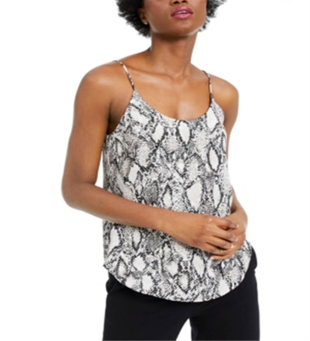 Bar III Women's Snake Print Woven Camisole Beige Size L