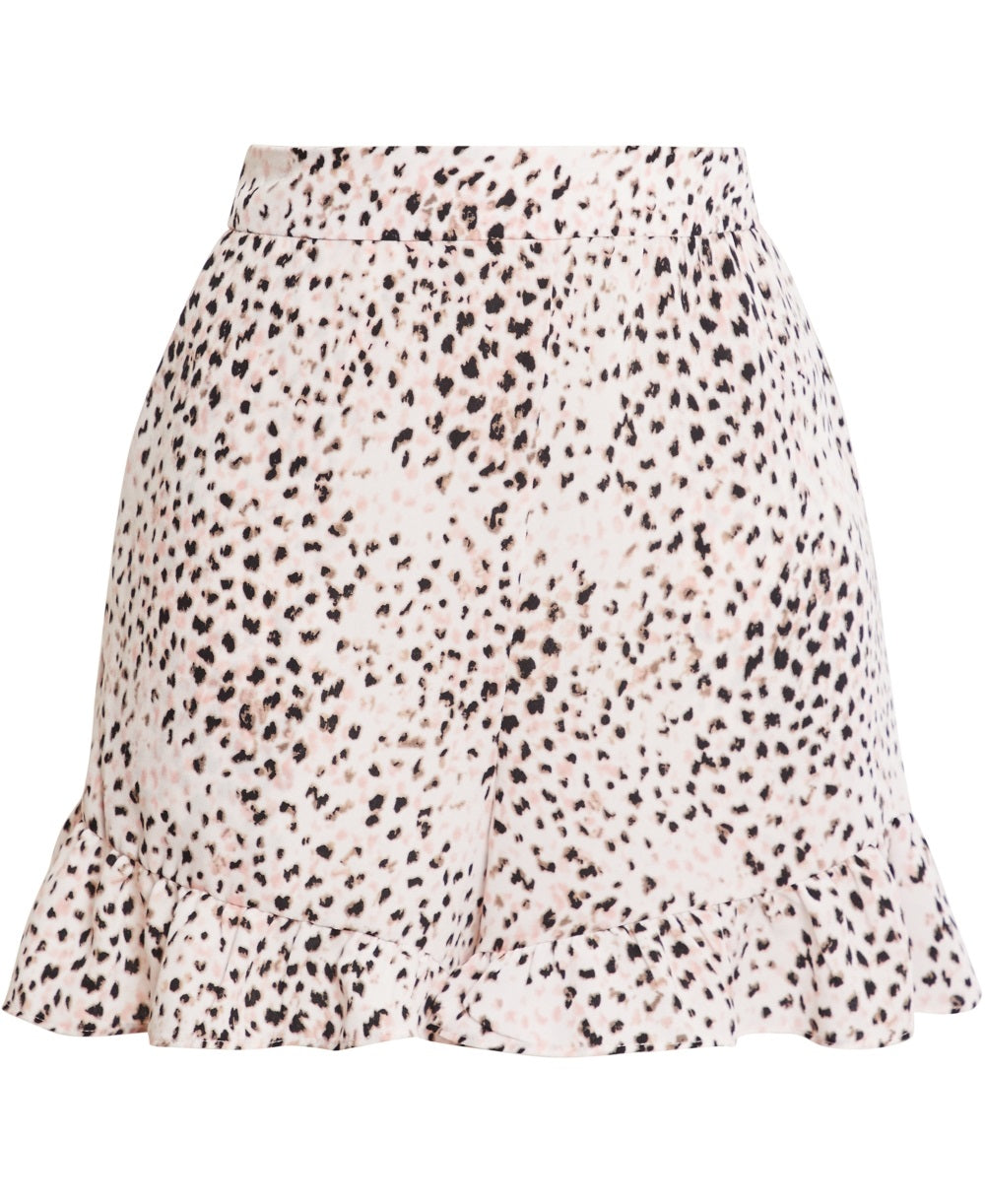 Bcbgmaxazria Women's Ruffled Animal Print Shorts Pink Size Large