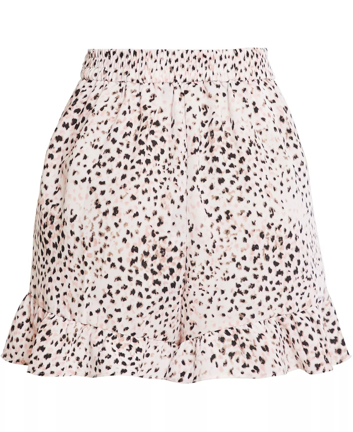 Bcbgmaxazria Women's Ruffled Animal Print Shorts Pink Size Large