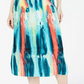 Alfani Women's Knife Pleat Midi Skirt Blue Size Petite Small