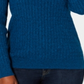 Karen Scott Women's Cotton Cable Knit Keyhole Sweater Blue Size Petite Small