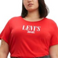 Levi's Women's Plus Tab Classic Perfect Tee Red Size 1X
