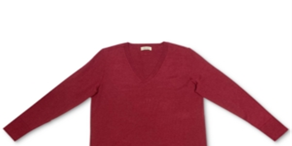 Style & Co Women's V Neck Band Hem Sweater Red Size XX-Large