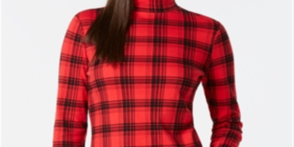Charter Club Women's Cotton Plaid Top Red Size X-Large