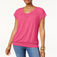 JM Collection Women's Blouson T-Shirt Pink Size Small