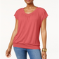 JM Collection Women's Blouson T-Shirt Red Size X-Large
