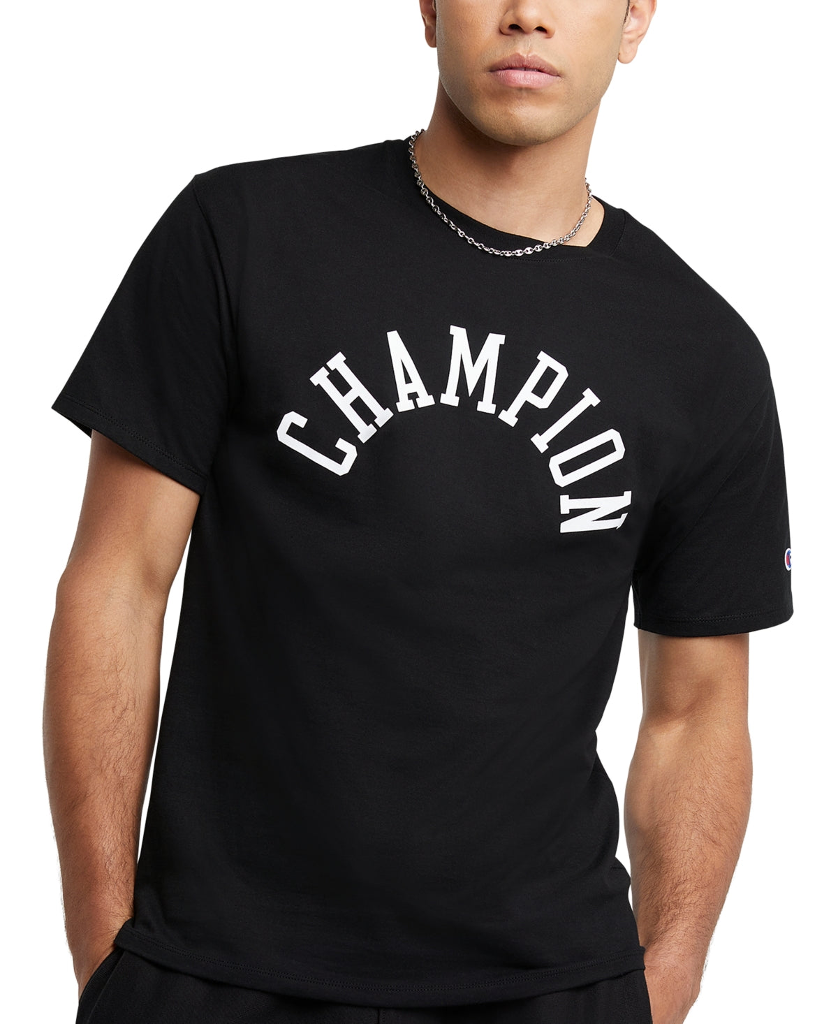 Champion Men's Standard Fit Logo Graphic T Shirt Black Size XX-Large