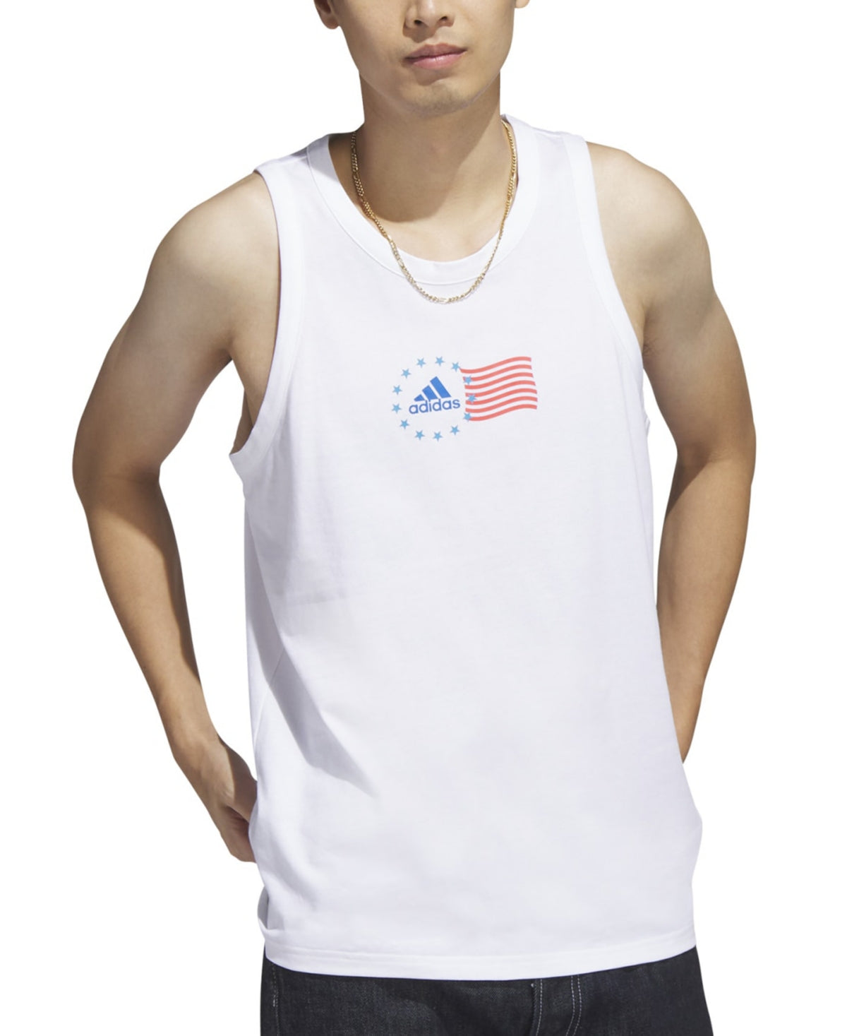 adidas Men's American Flag Tank White Size XX-Large