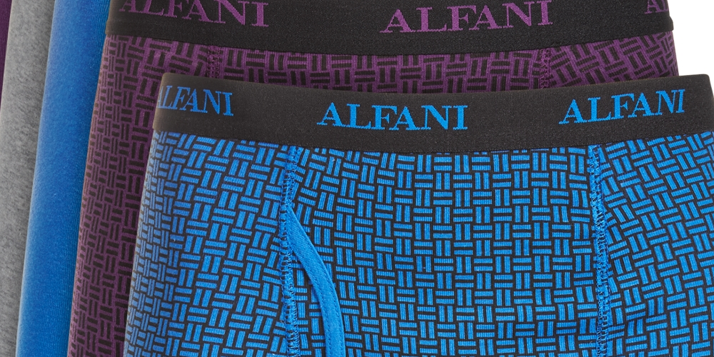 Alfani Men's 5 Pk Moisture Wicking Boxer Briefs Purple Size Small