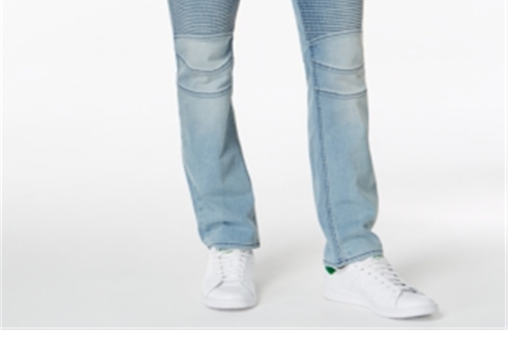 American Rag Men's Slim-Fit Stretch Destroyed Moto Jeans Blue Size 31x32